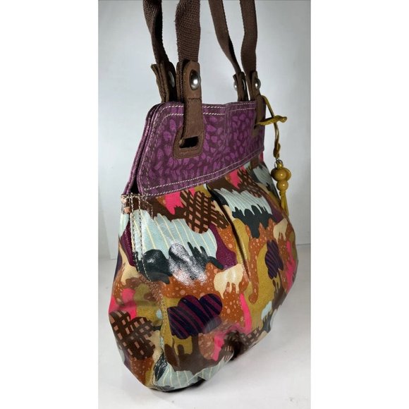 Fossil Multicolor Tree Nature Print Coated Canvas Tote Shoulder Bag - Picture 3 of 16